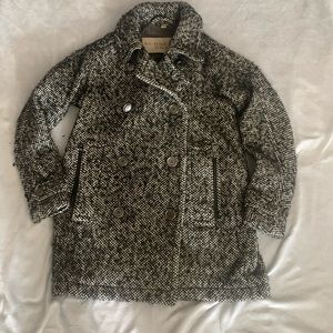 Burberry Wool Tweed Bubble Pea Coat Alpaca 2